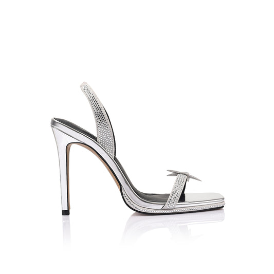 Astrid Heel Silver Patent Leather - Lana Wilkinson