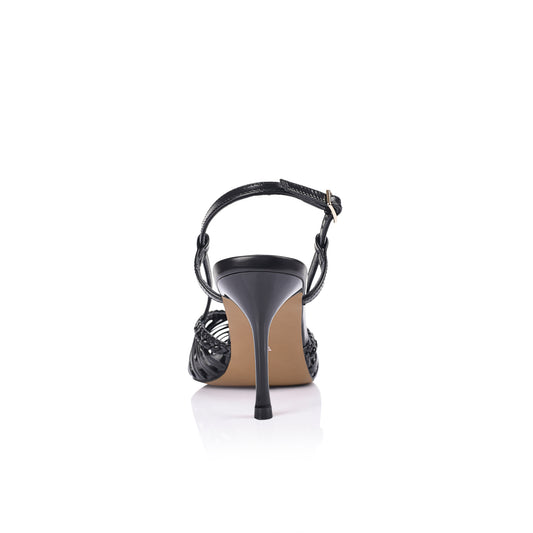 Myrtle Pump Black Braided Leather - Lana Wilkinson