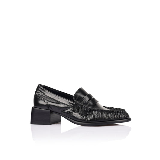 Blair Loafer Black Patina Leather - Lana Wilkinson