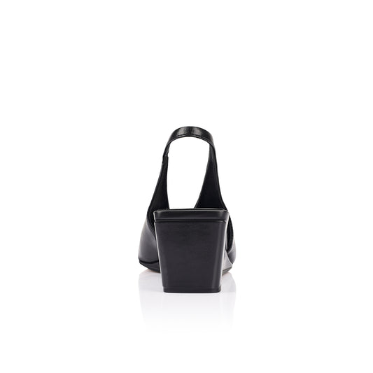 Ayvie Wedge Black Patina Leather - Lana Wilkinson