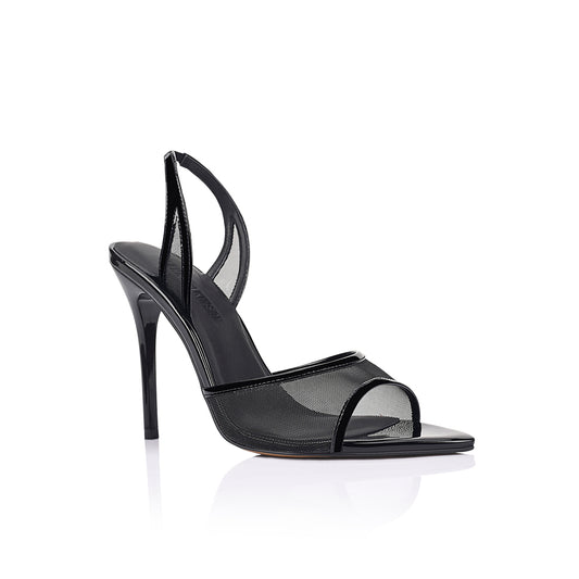 Maddison Black Mesh Sandal - Lana Wilkinson