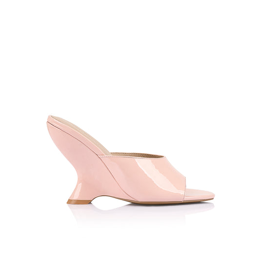 Martha Wedge Blush Pink Patent - Lana Wilkinson