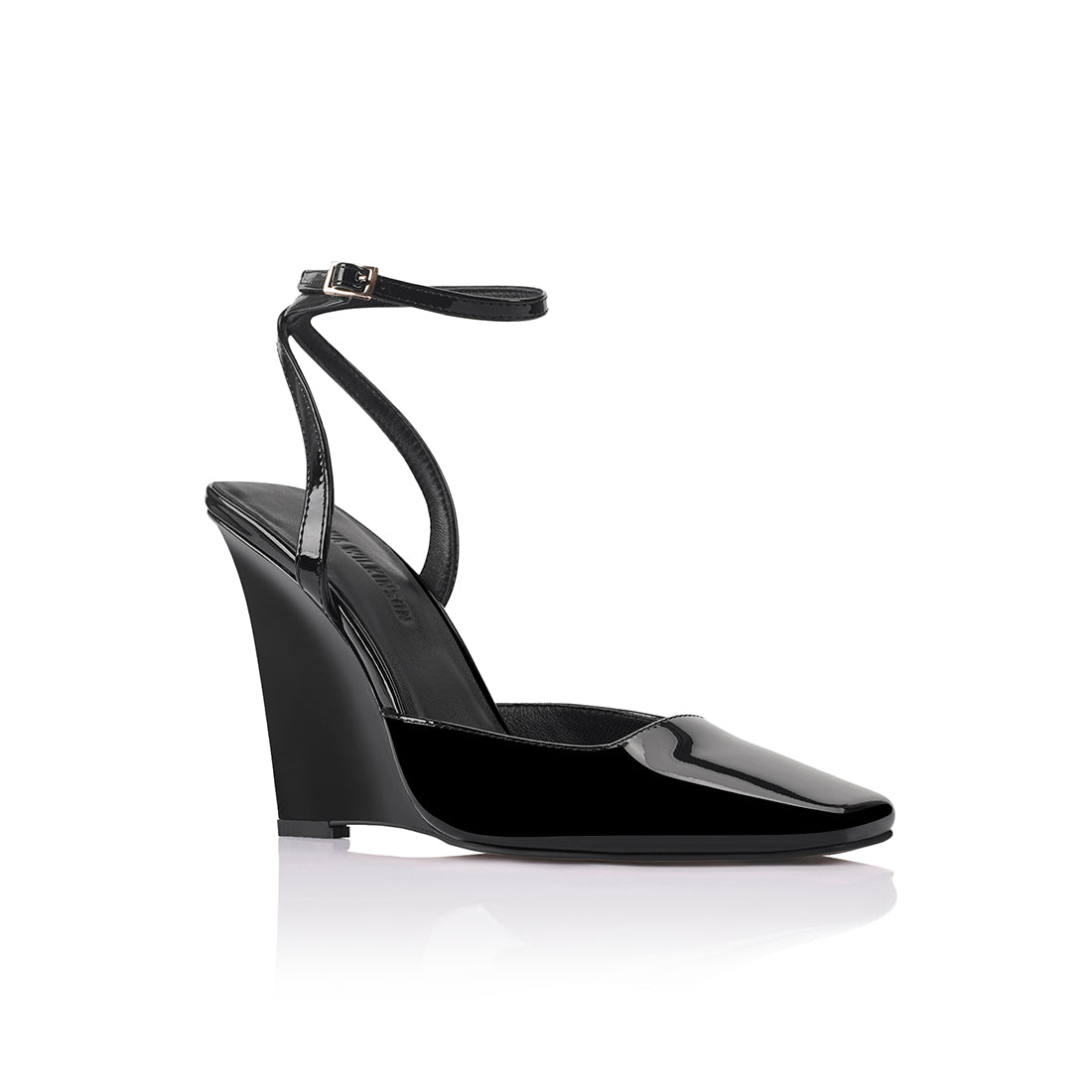 Mona Wedge Black Patent Leather - Lana Wilkinson