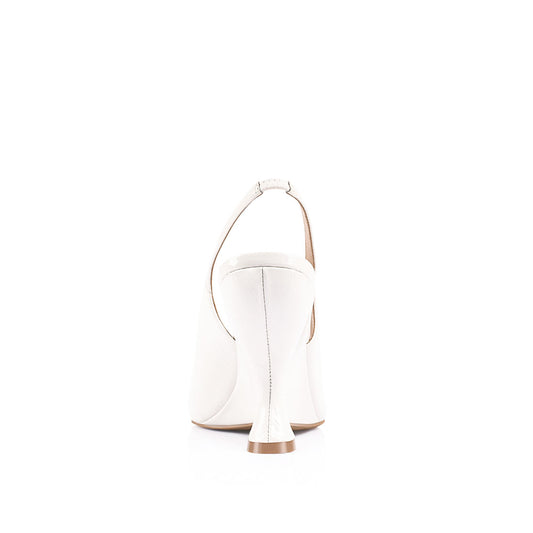 Monique Wedge White Croc-Embossed Leather - Lana Wilkinson