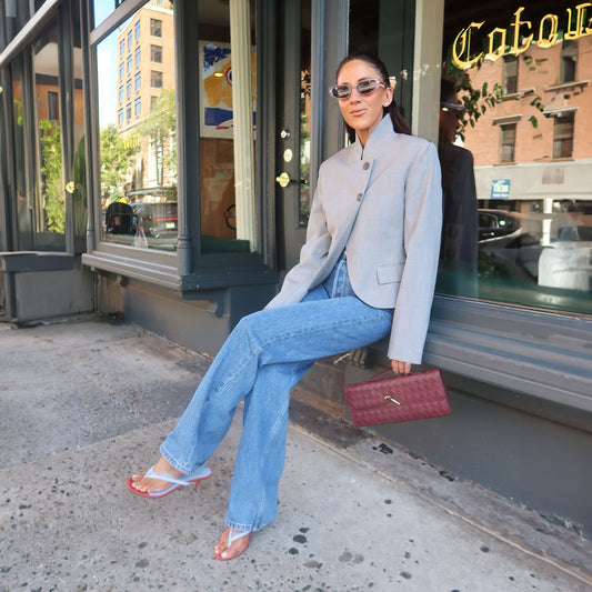 Grace Sandal Clay & Blue Suede - Lana Wilkinson