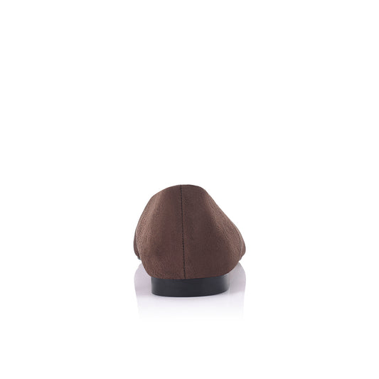 Piper Flat Espresso Suede Leather - Lana Wilkinson