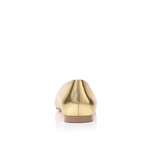 Piper Flat Gold Metallic Leather - Lana Wilkinson