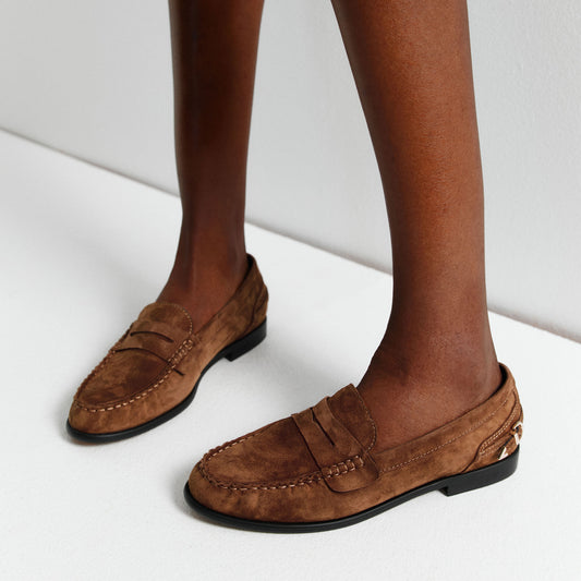 Spencer Loafer Brown Suede Leather - Lana Wilkinson