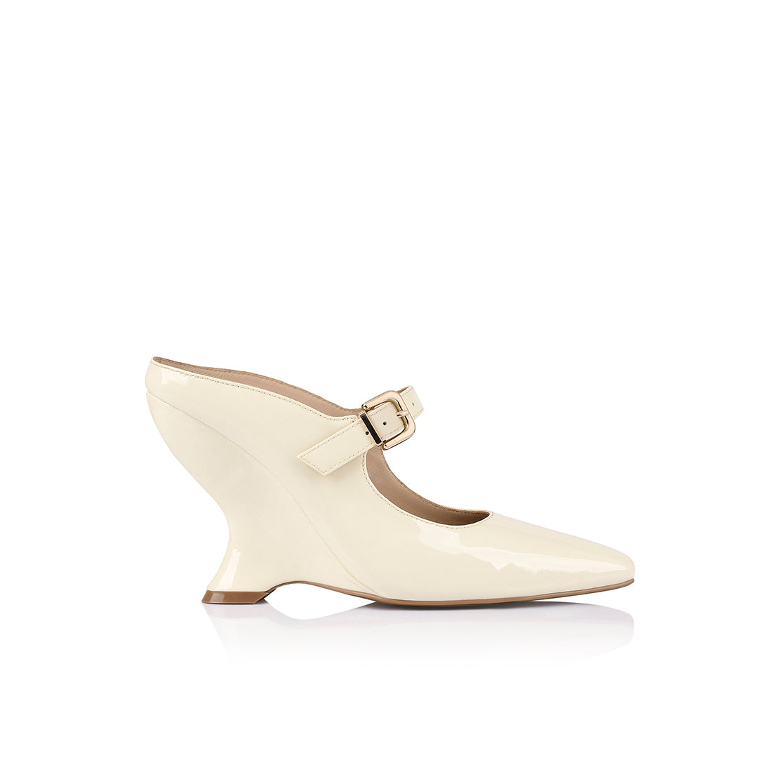 Quinn Wedge White Patent Leather - Lana Wilkinson