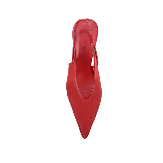 Rochelle Slingback Pump Red Mesh - Lana Wilkinson