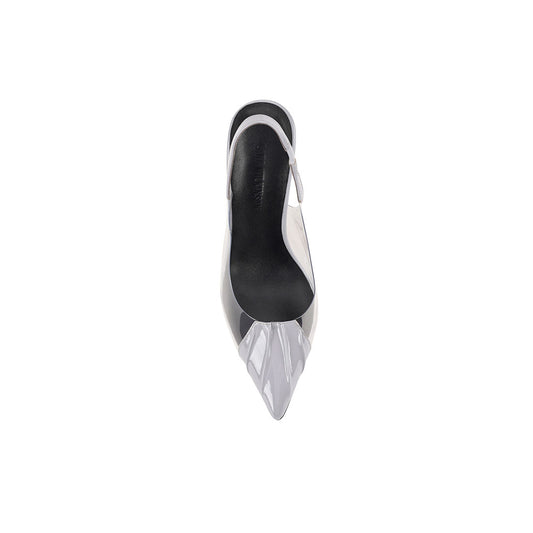 Romy Pump Vinylite Grey Patent Leather - Lana Wilkinson
