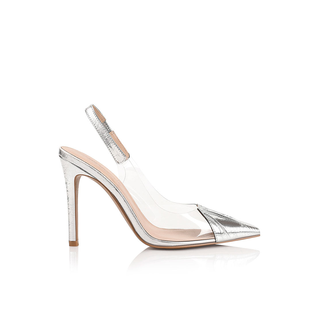 Romy Pump Vinylite Silver Metallic Patent - Lana Wilkinson