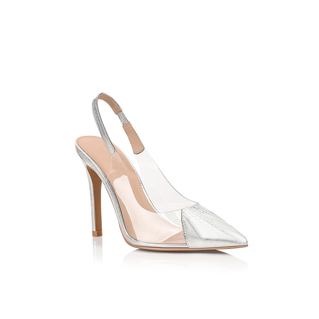 Romy Pump Vinylite Silver Metallic Patent - Lana Wilkinson