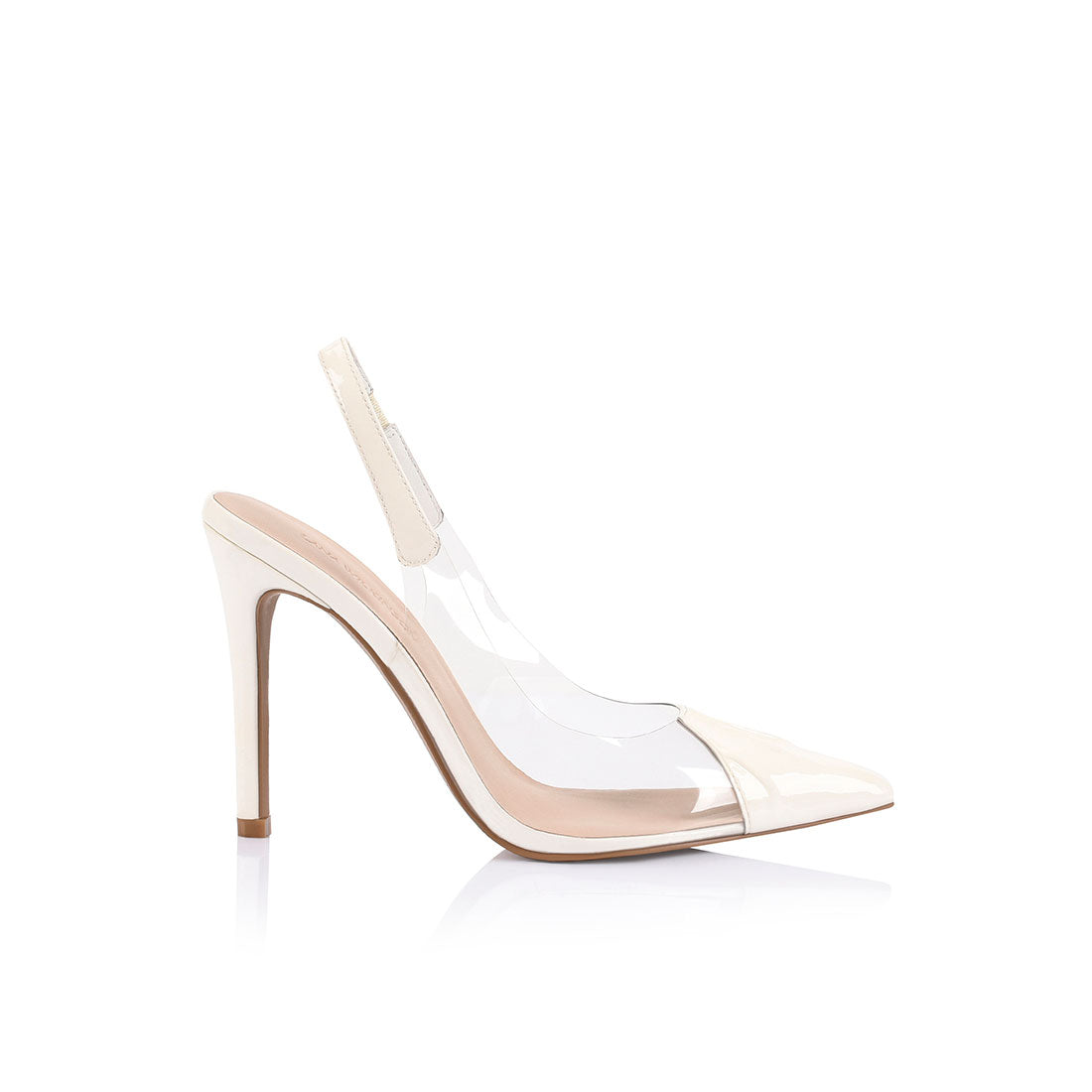 Romy Slingback Heel Pump Vinylite Ivory Patent - Main Image