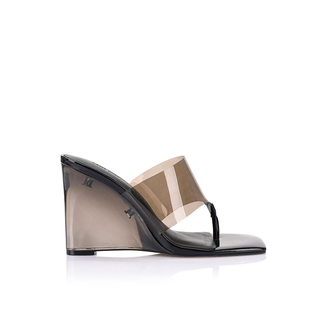 Sienna Wedge Lucite Black Vinylite - Lana Wilkinson