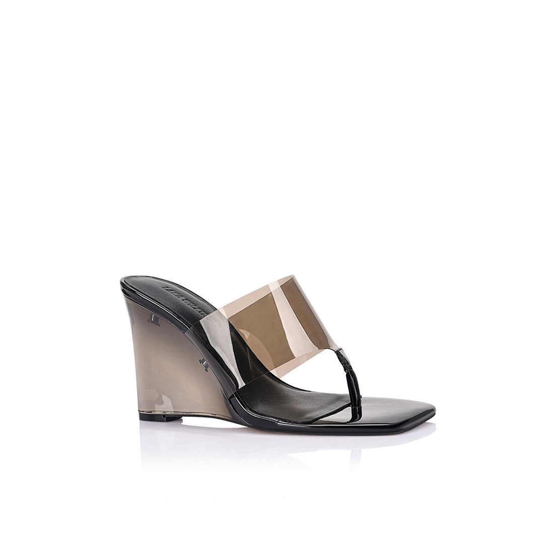 Sienna Wedge Lucite Black Vinylite - Lana Wilkinson