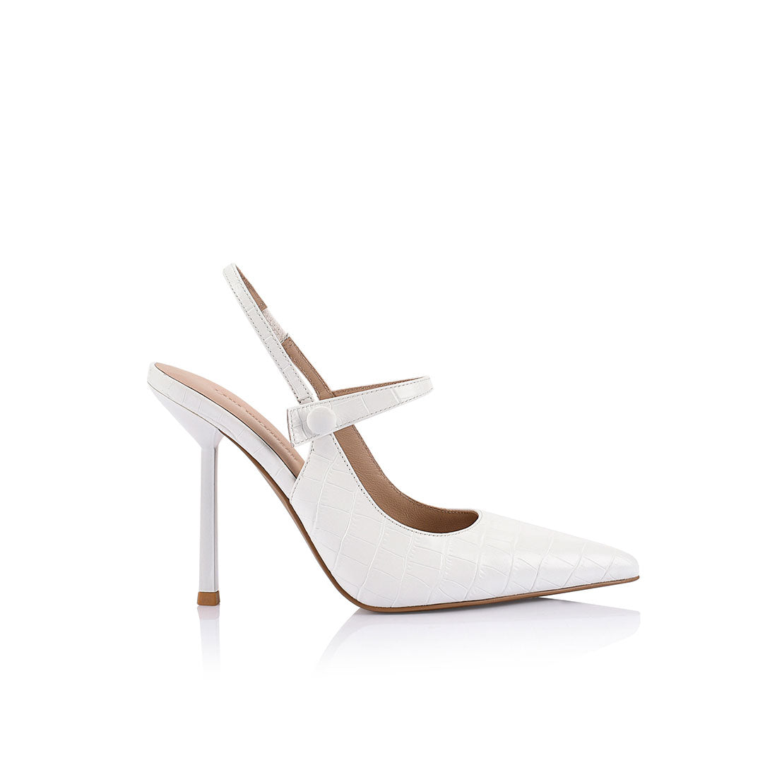 Sophie Mary Jane Heel Croc Emossed Leather - Lana Wilkinson