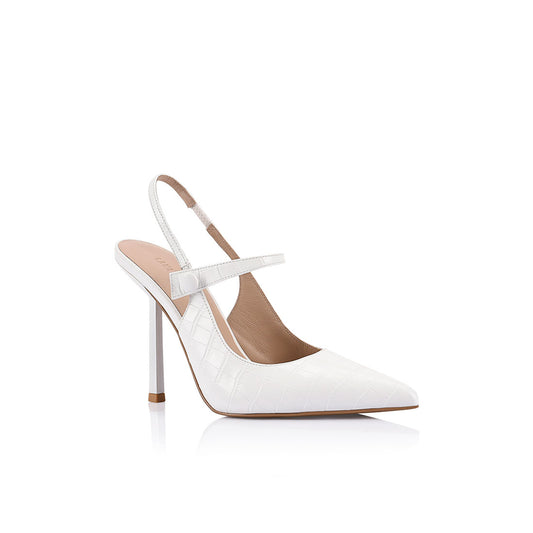 Sophie Mary Jane Heel Croc Emossed Leather - Lana Wilkinson