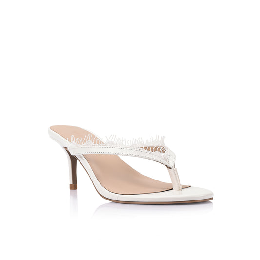 Grace Sandal White Leather - Lana Wilkinson