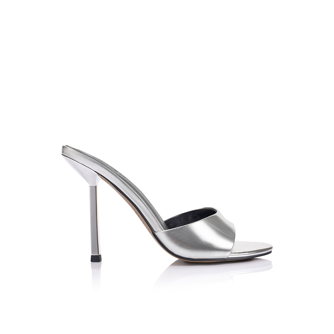 Whitney Mule Silver Metallic Patent - Lana Wilkinson