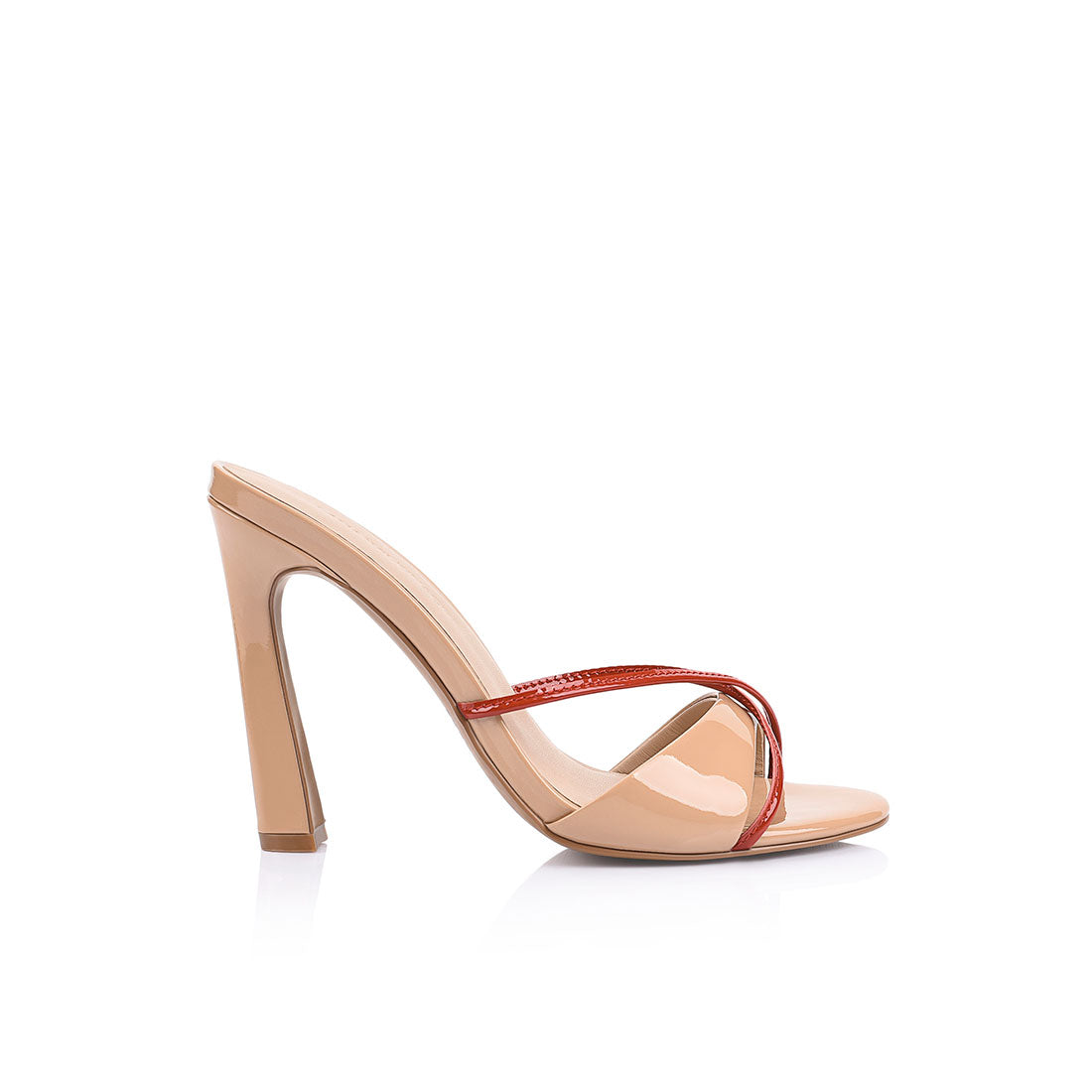 Willow Mule Beige Red Leather - Lana Wilkinson