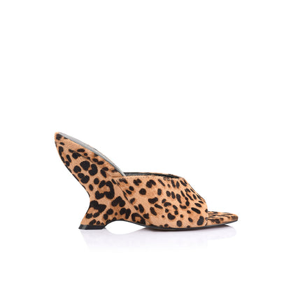 Martha Wedge Sandal Leopard Print Pony - Main Image
