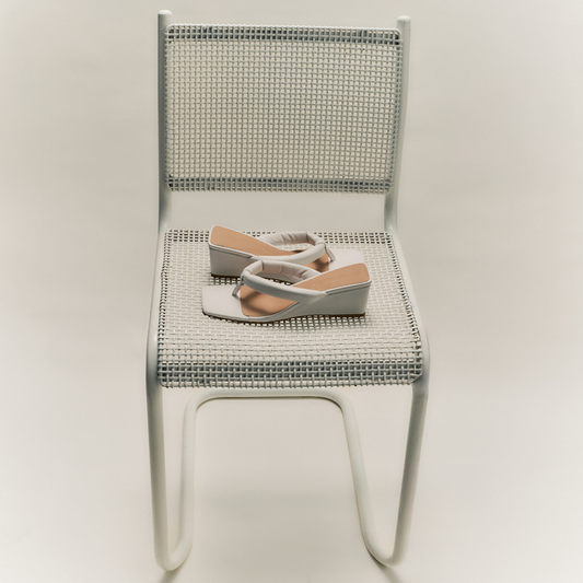 Mandy Wedge White Leather - Lana Wilkinson