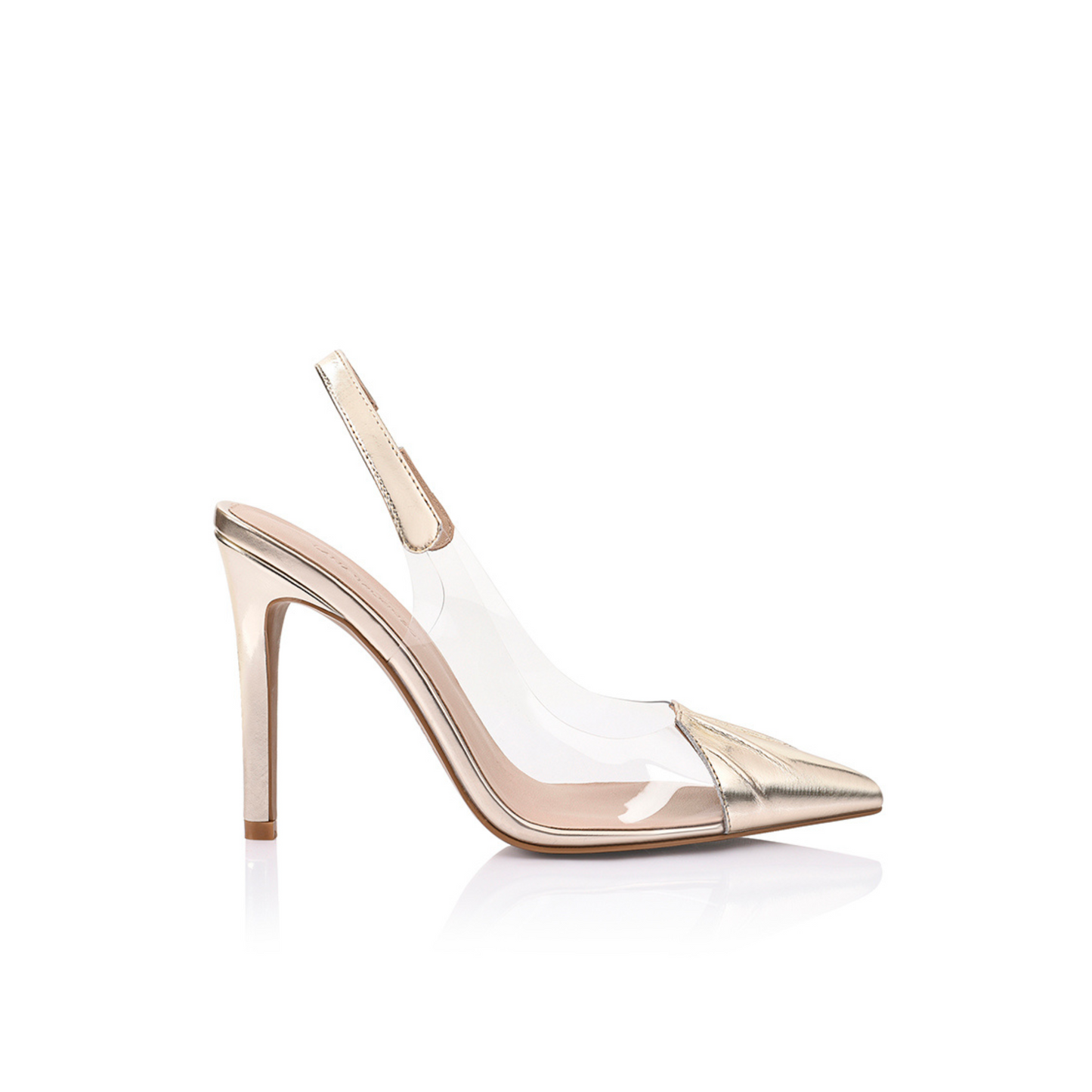 Romy Pump Vinylite & Gold Patent