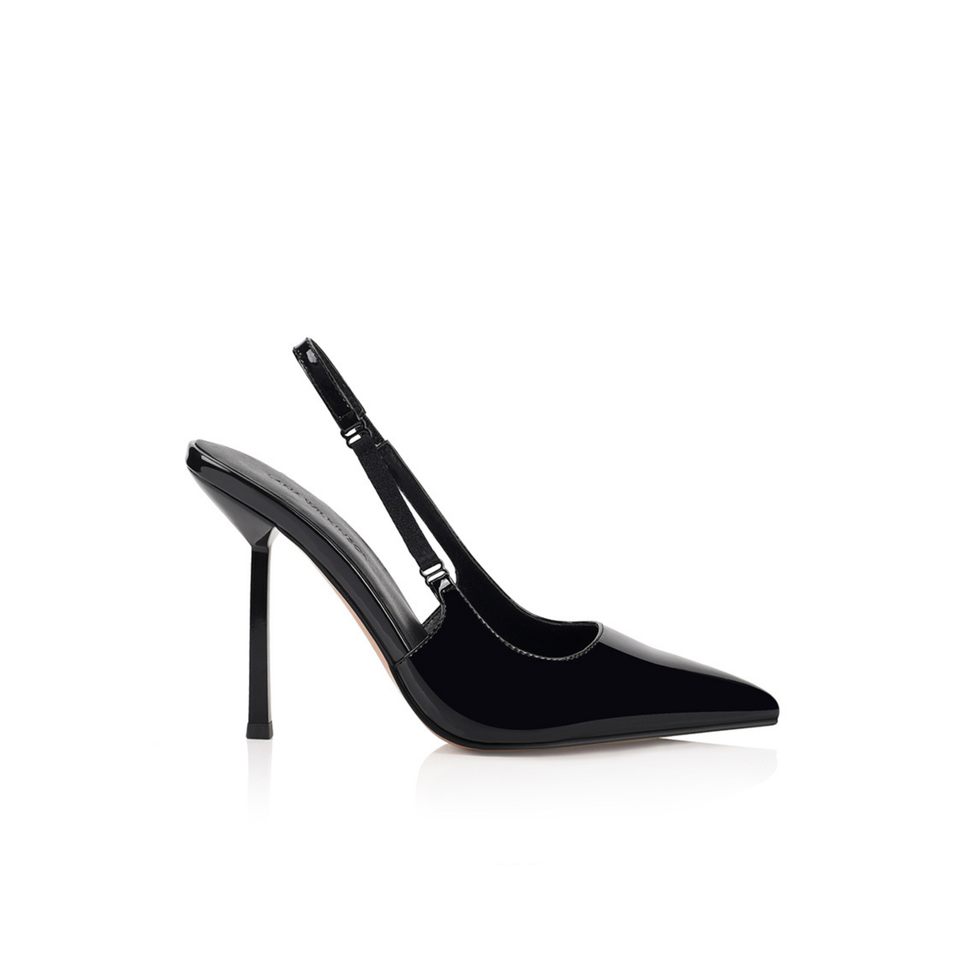 Black patent leather heels sales