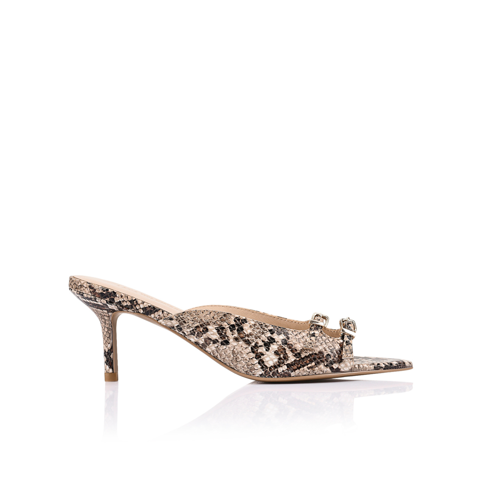 Shannon Mule Snake-Print Leather - Lana Wilkinson
