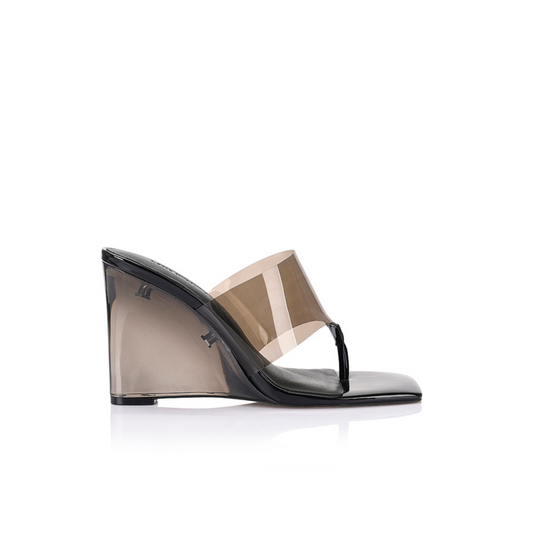 Sienna Wedge Lucite & Black Vinylite