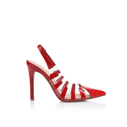 Sasha Pump Vinylite & Red Patent