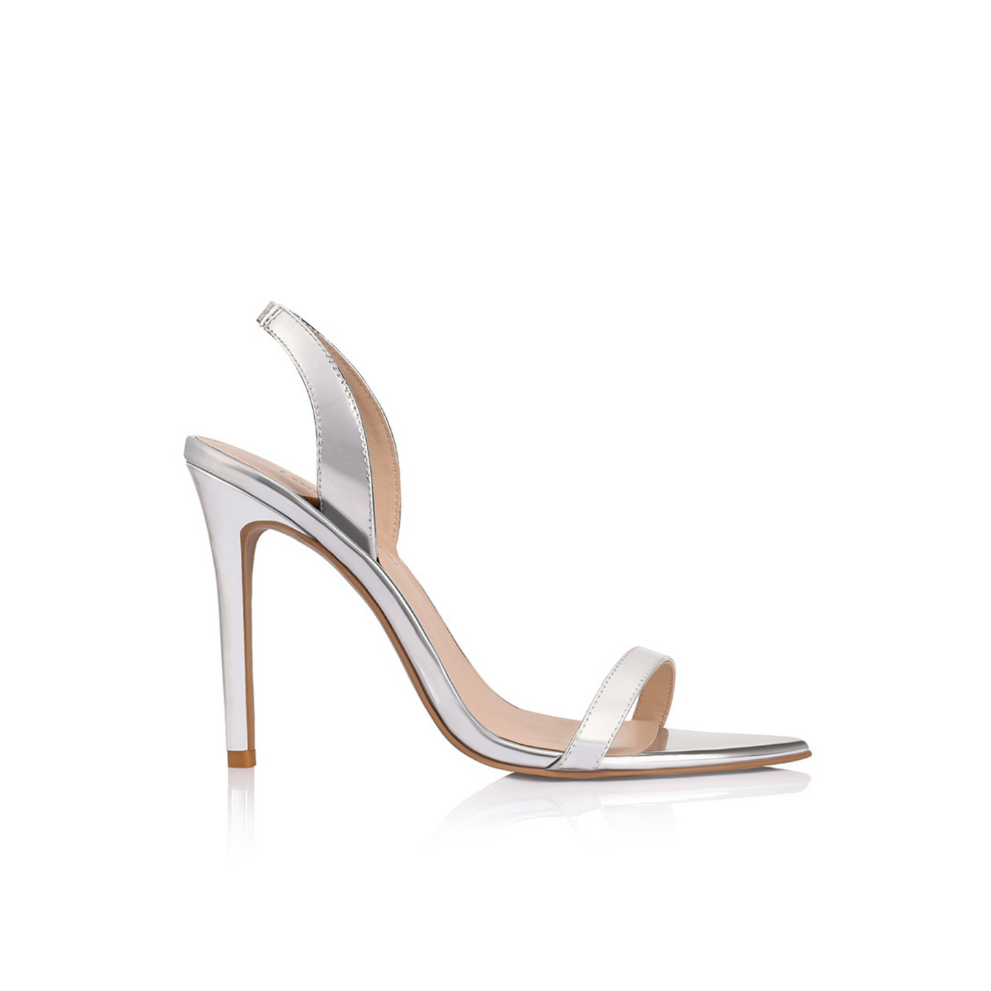 Cassie Sandal Silver Metallic Patent - Lana Wilkinson