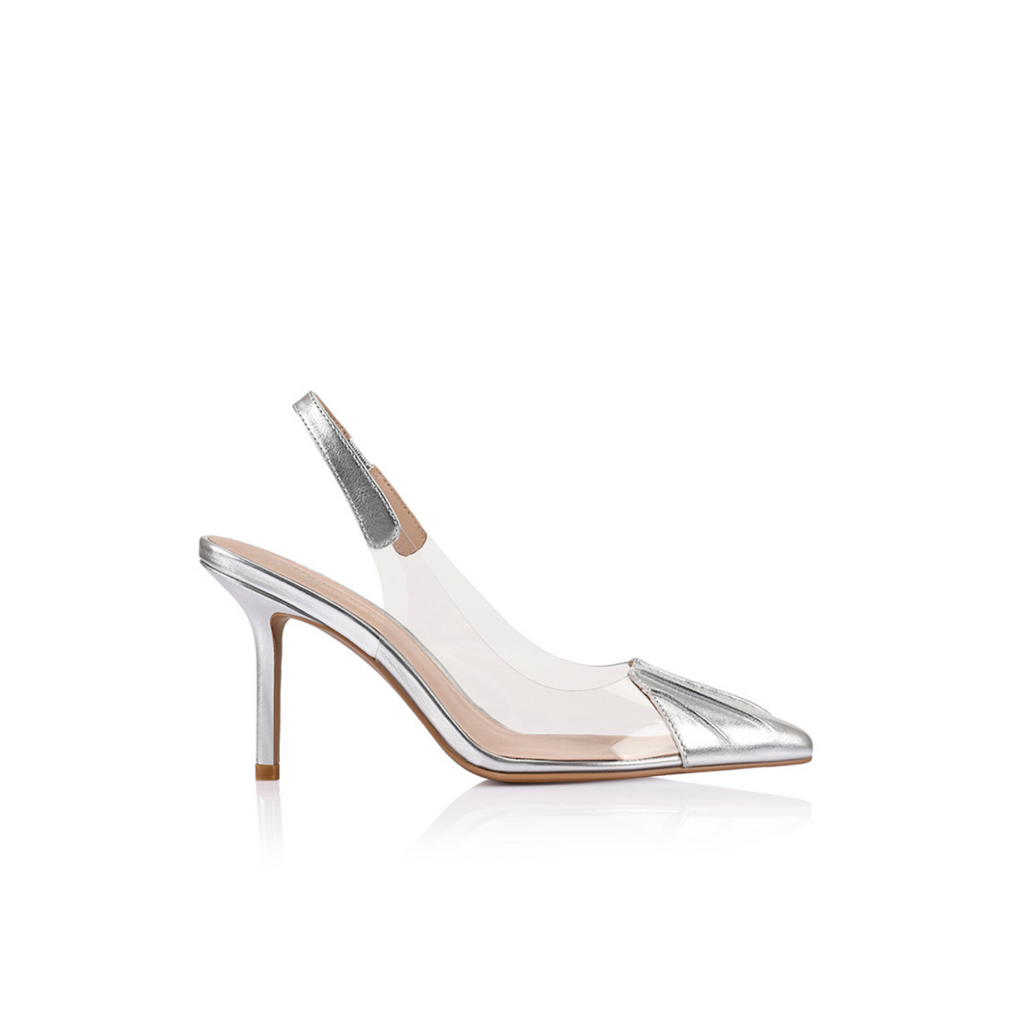 Remi Pump Vinylite & Silver Metallic Patent Leather