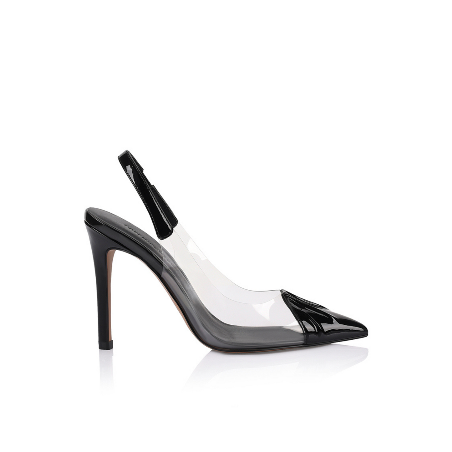 Romy Pump Vinylite & Black Patent