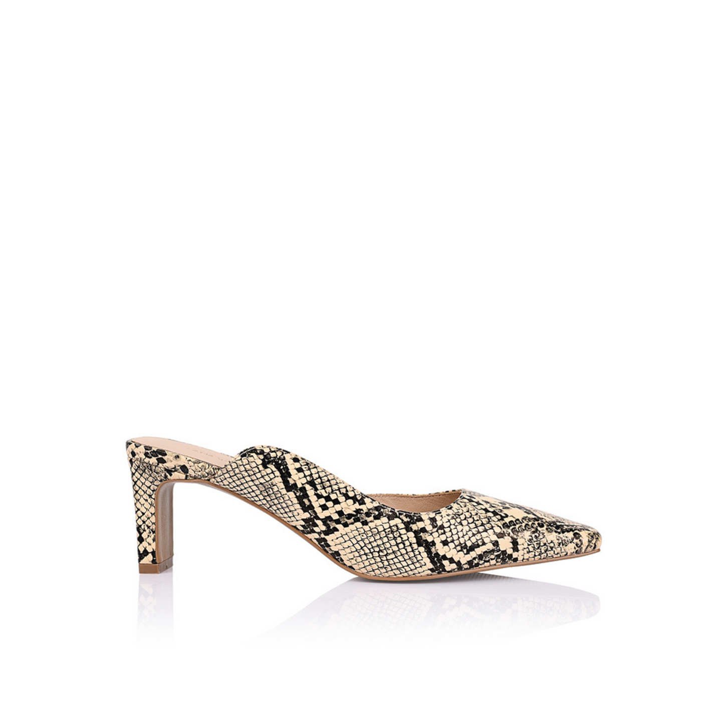 Di Mule Snake-Print Leather