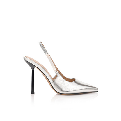 Aylah Pump Metallic Silver Leather