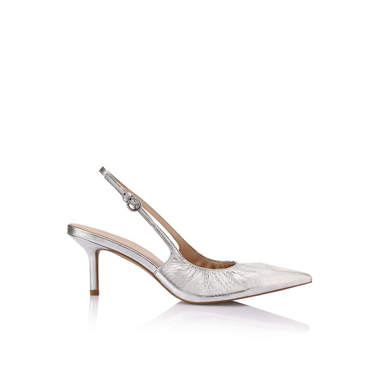 Charlotte Pump Silver Metallic Leather