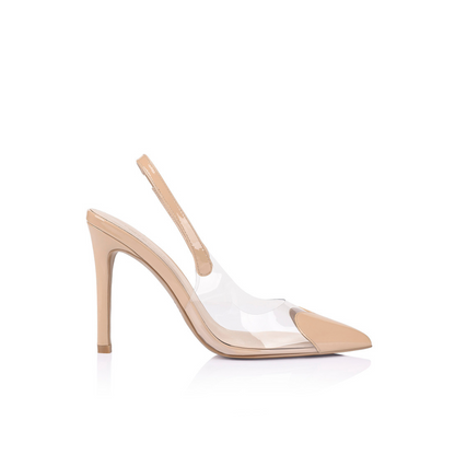 Rhiannon Pump Vinylite & Beige Patent