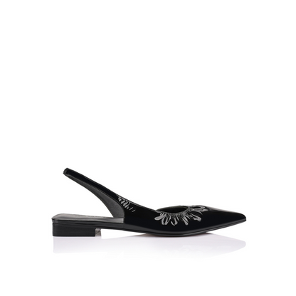 Bridie Flat Black Patent Leather