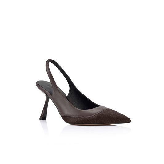 Celeste Pump Pony & Chocolate Leather - Lana Wilkinson