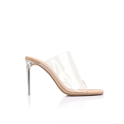 Bridget Mule Vinylite & Beige Leather - Lana Wilkinson