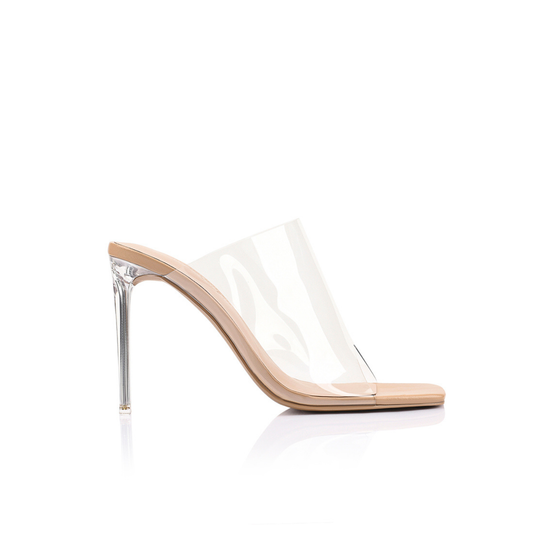 Bridget Mule Vinylite & Beige Leather - Lana Wilkinson