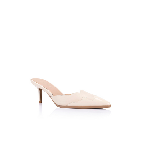 Melanie Mule Bone Patent Leather - Lana Wilkinson