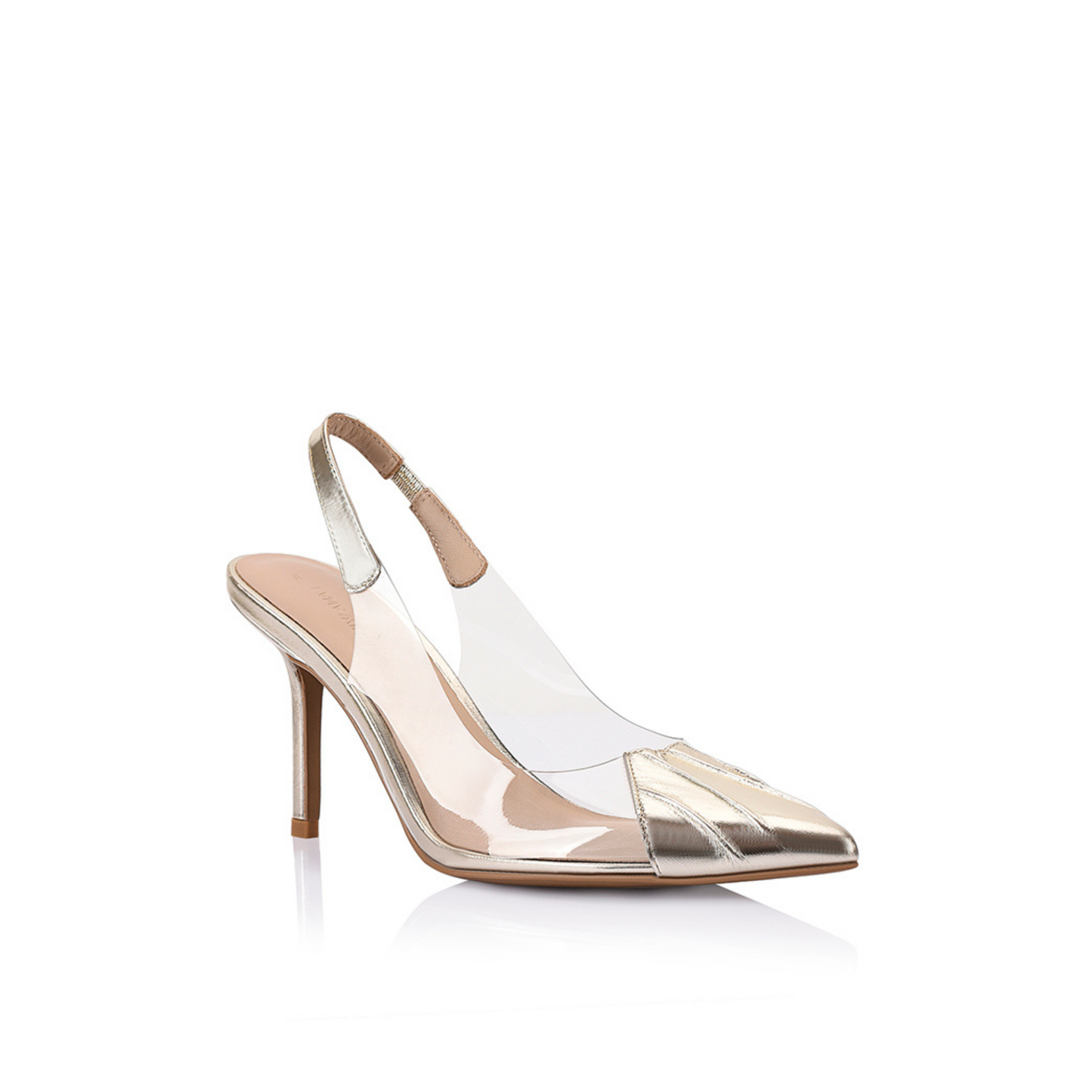 Remi Pump Vinylite Gold Metallic Patent - Lana Wilkinson