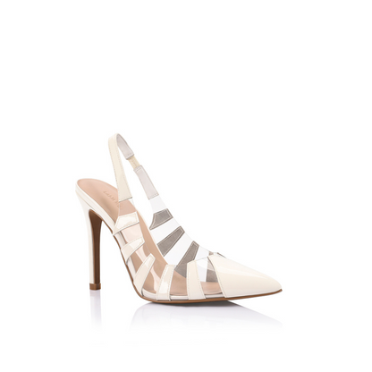 Sasha Pump Vinylite & White Patent