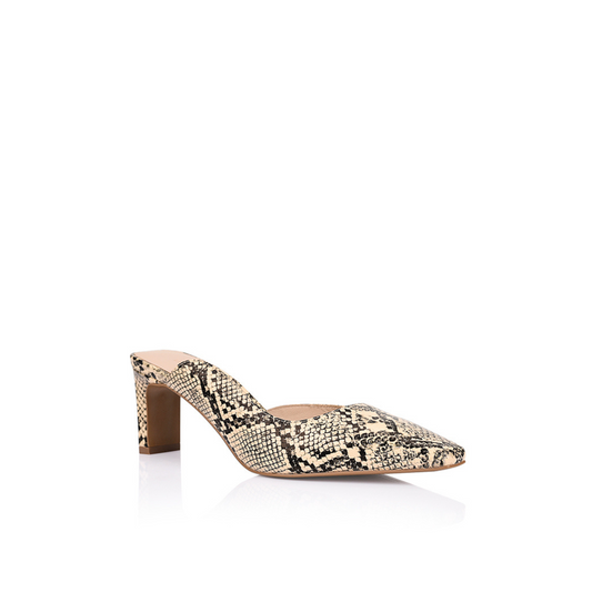 Di Mule Snake-Print Leather