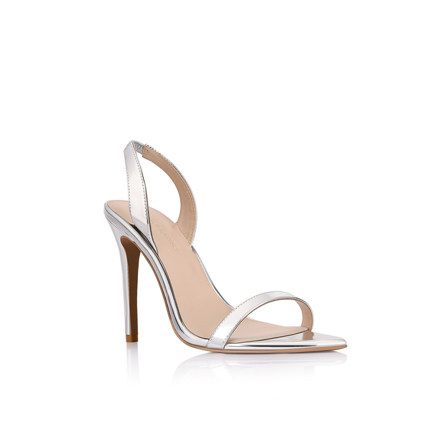 Cassie Sandal Silver Metallic Patent - Lana Wilkinson