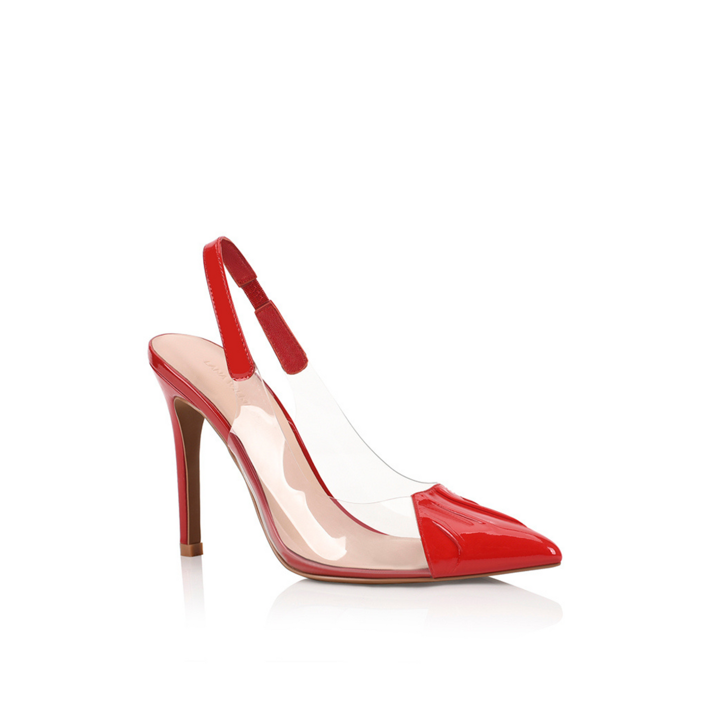 Romy Pump Vinylite & Red Patent Leather