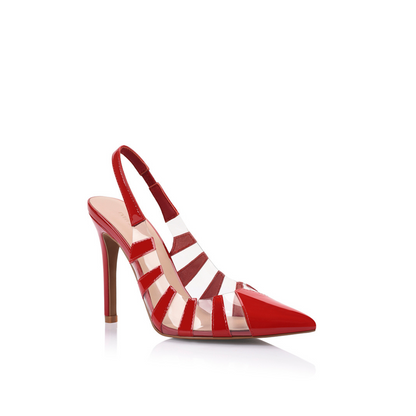 Sasha Pump Vinylite & Red Patent